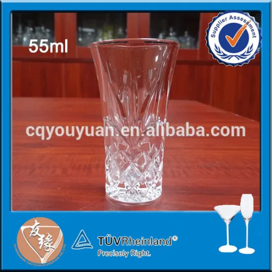 Eco-friendly decorated 2oz shot glass for whiskey