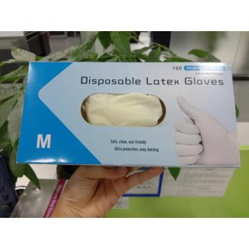 Guantes de examen desechables de látex