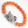 Red Aventurine Gemstone Bracelet with Diamante alloy cat head Piece