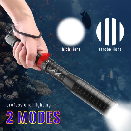 Aluminum Alloy T6 LED Diver Light - IPX8 Waterproof Diving Flashlight