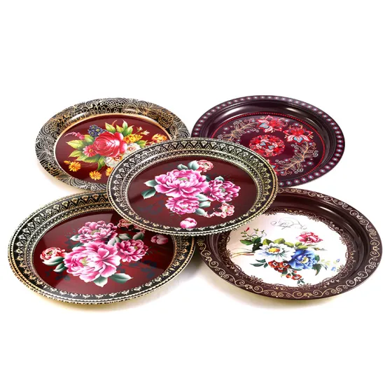 Factory Wholesale Stock Food Grade Stainless Steel Fruit Serving Tray, Stainless Steel Plate