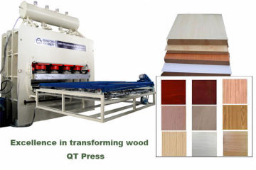 Wuxi Qiangtong veneer door skin hot press/ Muptilayers hdf melamine door skin laminate machine