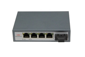 5 Port Ieee 802.3af Poe Ethernet Switch 10m / 100m With 4 Port Poe &amp; 1 Port Fiber