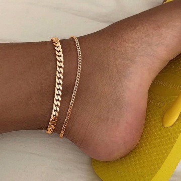 18K Gold Plated laras keluli tahan karat keluli tahan karat Rantai anklet
