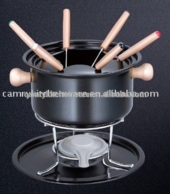 china made high quality nonstick steel fondue set