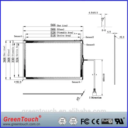24 inch 24" SAW Touch Panel for Kiosk POS Machine ATM Industrial Control