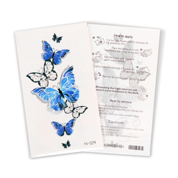 Luminous Star Feather Tattoo Sticker - Blue Waterproof Temporary Chest Tattoo for Men and Women