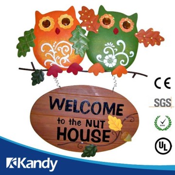 Familiar in oem odm factory Custom wholesale owl wall metal plaque