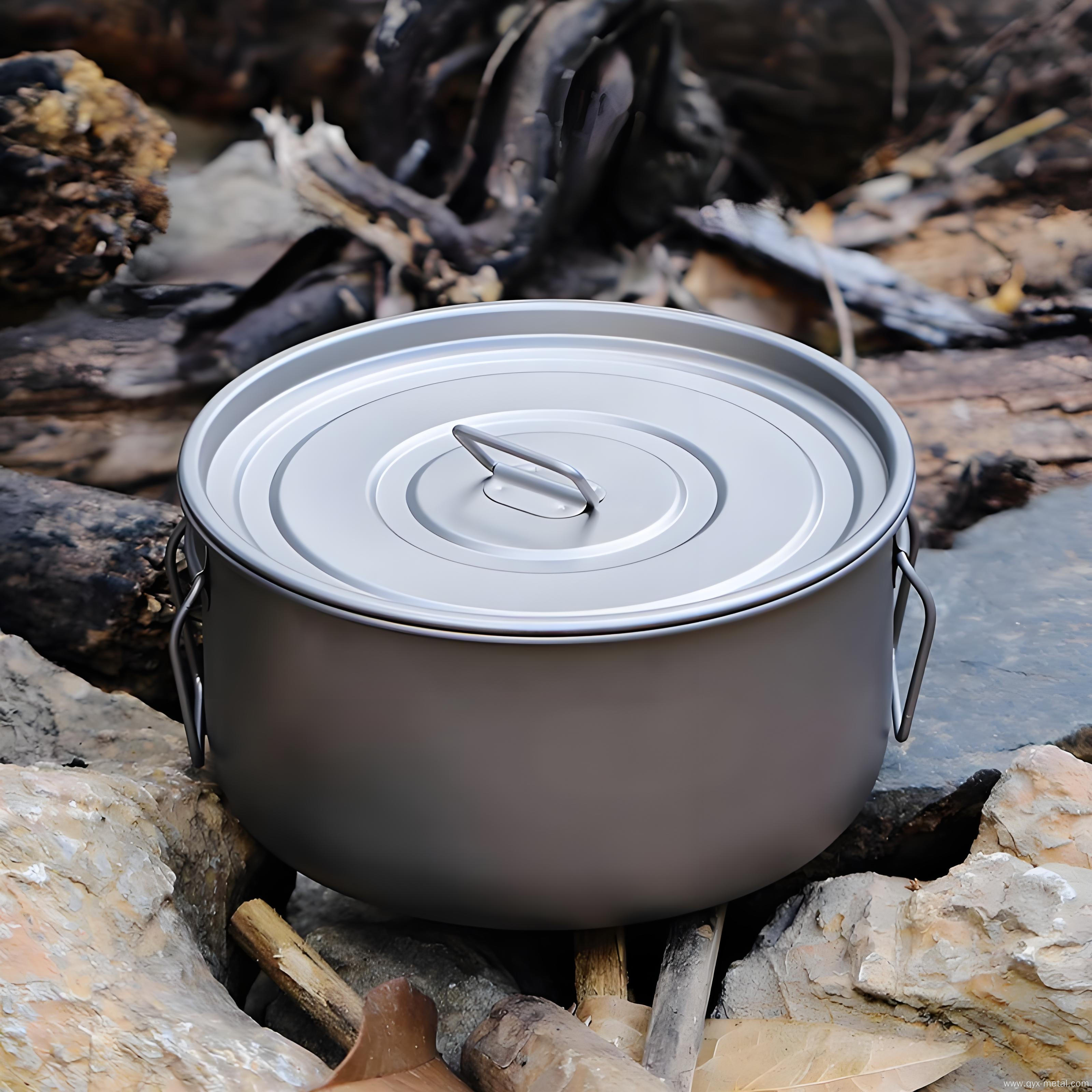 Hot Selling Pure Titanium Camping Double Handle Pot