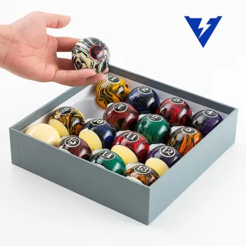 High-End Blacc Resin Pool Ball Set - 57.2mm Billiard Balls in Stock for Your Pool Game