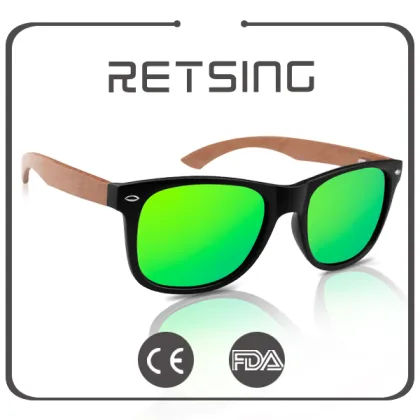 Revo mirror high quality handmade bamboo sun glasses