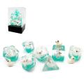 Bescon Swimming WhiteDuck RPG Dice Set of 7, Novelty White Duck Polyhedral Game Dice set