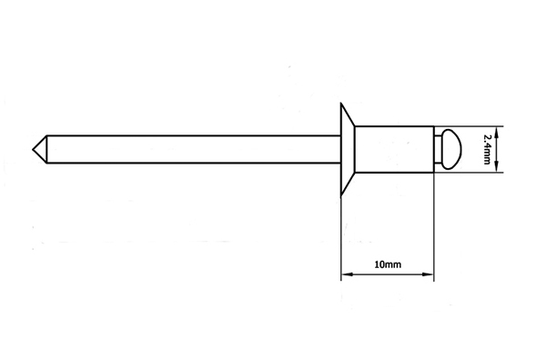 2,4x10,0 mm in acciaio inossidabile rivetti ciechi