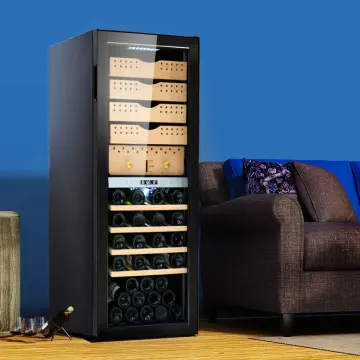 Josoo Multi-Zone Cigar Humidor with Wine Cooler - 70 Bottle Capacity