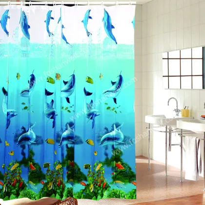 Sea world fish around beatiful shower curtain eco-friendly