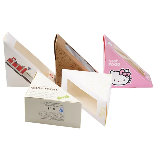 One-Time Triangle Cake Box: Sandwich Cheese Pizza Slice Packaging with Clear Window
