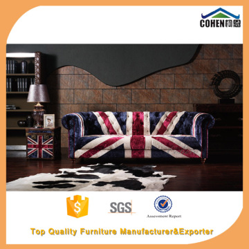 2016 latest European chesterfield style velvet fabric living room sofa designs GS005 for hot selling