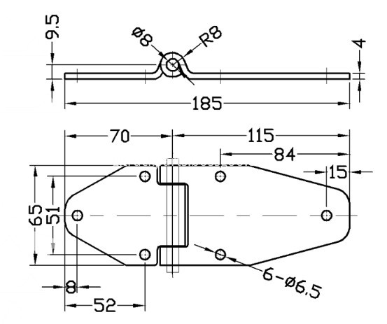 Rear van door hinge GL-13127C