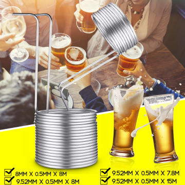 5 Sizes 304 Stainless Steel Immersion Wort Chiller For Home Brewing Super Efficient Wort Chiller Home Wine Making Machine Part