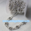 5 Yard / Roll Crystal Verzilverde Strass kettingversieringen