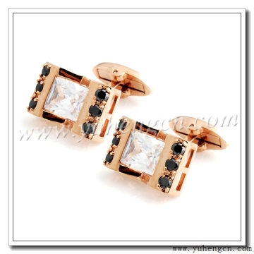 Fashion Black and Clear Zircon Cufflinks,Men's accessories