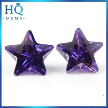 Best sale lab created star shaped amethyst violet cz stone for earrings