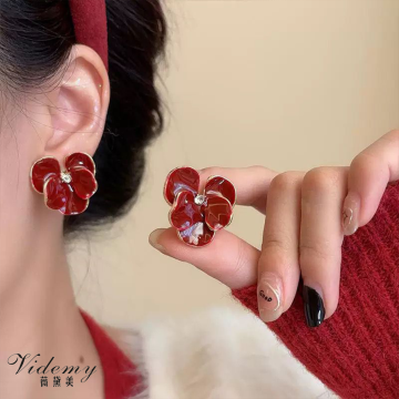 Stunning Phalaenopsis Flower Diamond Stud Earrings