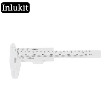 Putih 80mm Mini Plastik Siswa Geser Vernier Caliper Gauge: Alat Pengukuran Presisi untuk Penggunaan Pendidikan