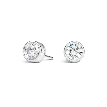 1ct စုစုပေါင်းဓာတ်ခွဲခန်းစိုက်ပျိုး diamond bezel set studs set
