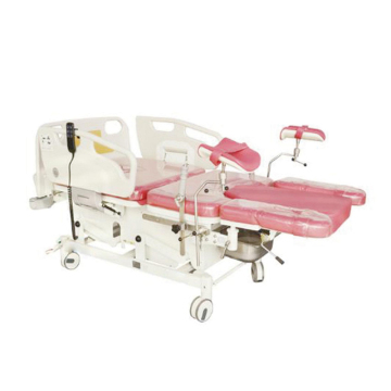 Gynecological surgery operating table with four castors