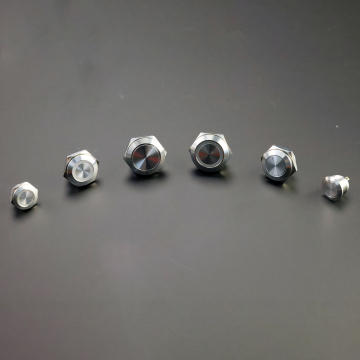 Langir Short -knopschakelaars met LED - Waterdichte tijdelijke vergrendelingen metalen drukknop schakelaars 16 mm 19 mm 22 mm