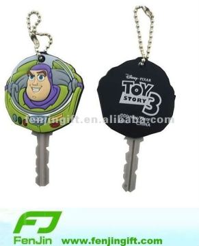 soft pvc rubber animal print key cap