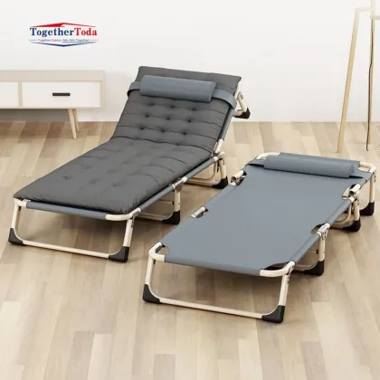 Single Person Nap Metal Frame Folding Adult Bed