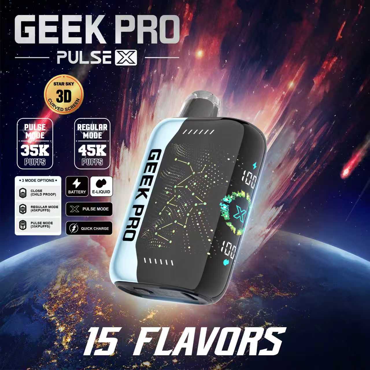 Geek pro 45k puff vape asli