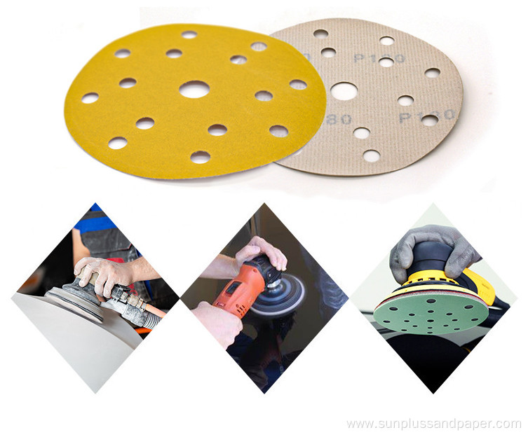 Yellow Paper Aluminum Oxide Gold Sanding Disc