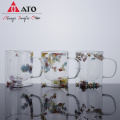 High borosilicate dry flower double wall glass cups