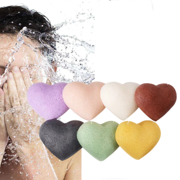 Wholesale Organic Heart Shape Konjac Sponge for Face and Body Bath
