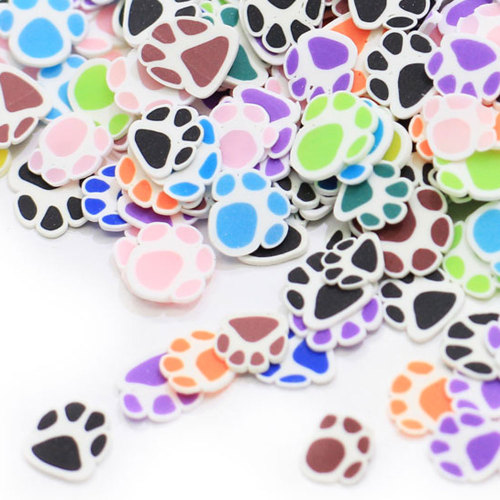 Mixed Color Cartoon Bear Claw Slice Polymer Clay Slice Mud Clay Slime Filling Animal Footprint For Nail Art DIY Decor