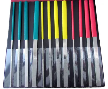 12pcs XUNDA 180mm Electroplated Diamond Flat File Tool Set