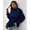 Femmes Stand Collar Patchwork Pullover