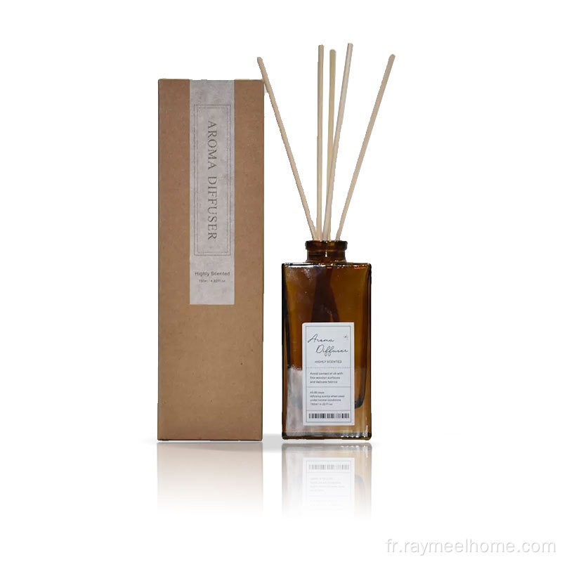 150 ml de bouteille carrée marron diffuseur d'huile essentielle