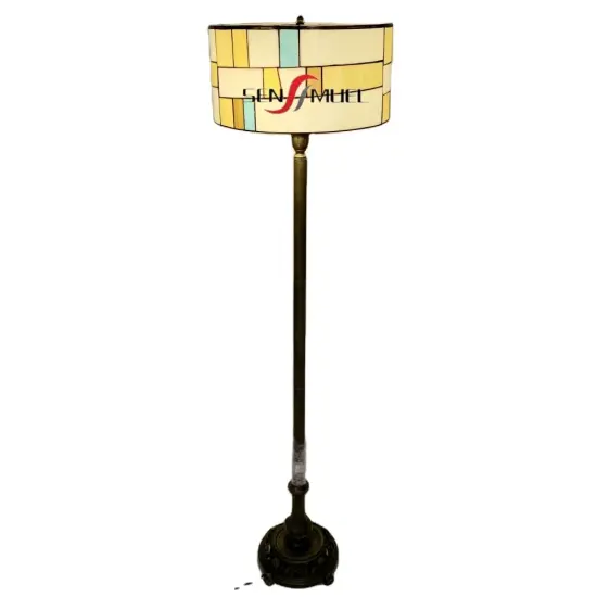 American Retro Tiffany Stained Glass Floor Lamp for Living Room and Bedroom