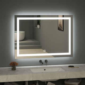 Factory Direct LED Touch Smart Mirror for Hotel Bathroom - Fog Removal Rectangular Vanity Mirror with Light