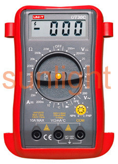 Palm Size Digital Multimeter, AC/DC/Resistance/Temperature UT30C
