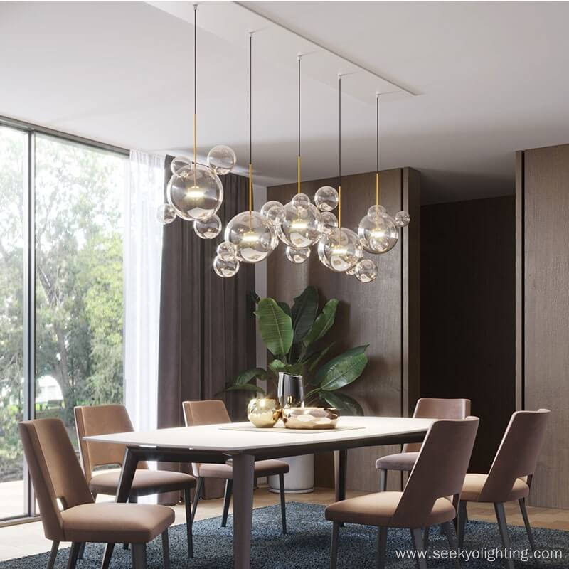 Led Chandelier Glass Bubble Pendant Lamp Hanging Light