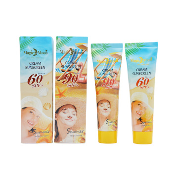 निजी लेबल स्वेटप्रूफ वाटरप्रूफ लंबे समय तक चलने वाला SPF 60/90 सनस्क्रीन क्रीम 100ml