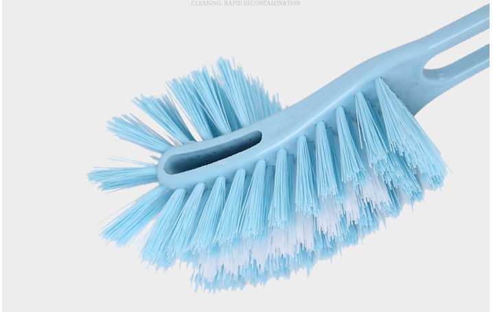 Long Bristle Scrubber Silicone Double Hockey Toilet Brush