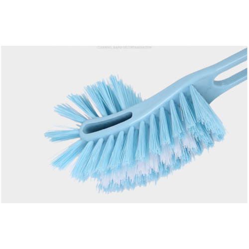Long Bristle Scrubber Silicone Double Hockey Toilet Brush