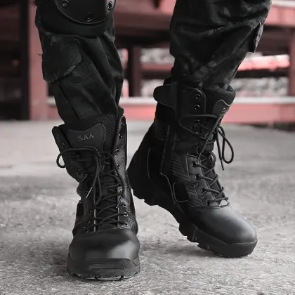 Large Size Autumn New High Top Martin Boots for Men - Tactical Outdoor Hiking Shoes