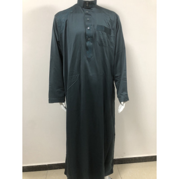 Mens Muslim Stand Collar Thawb Thoub